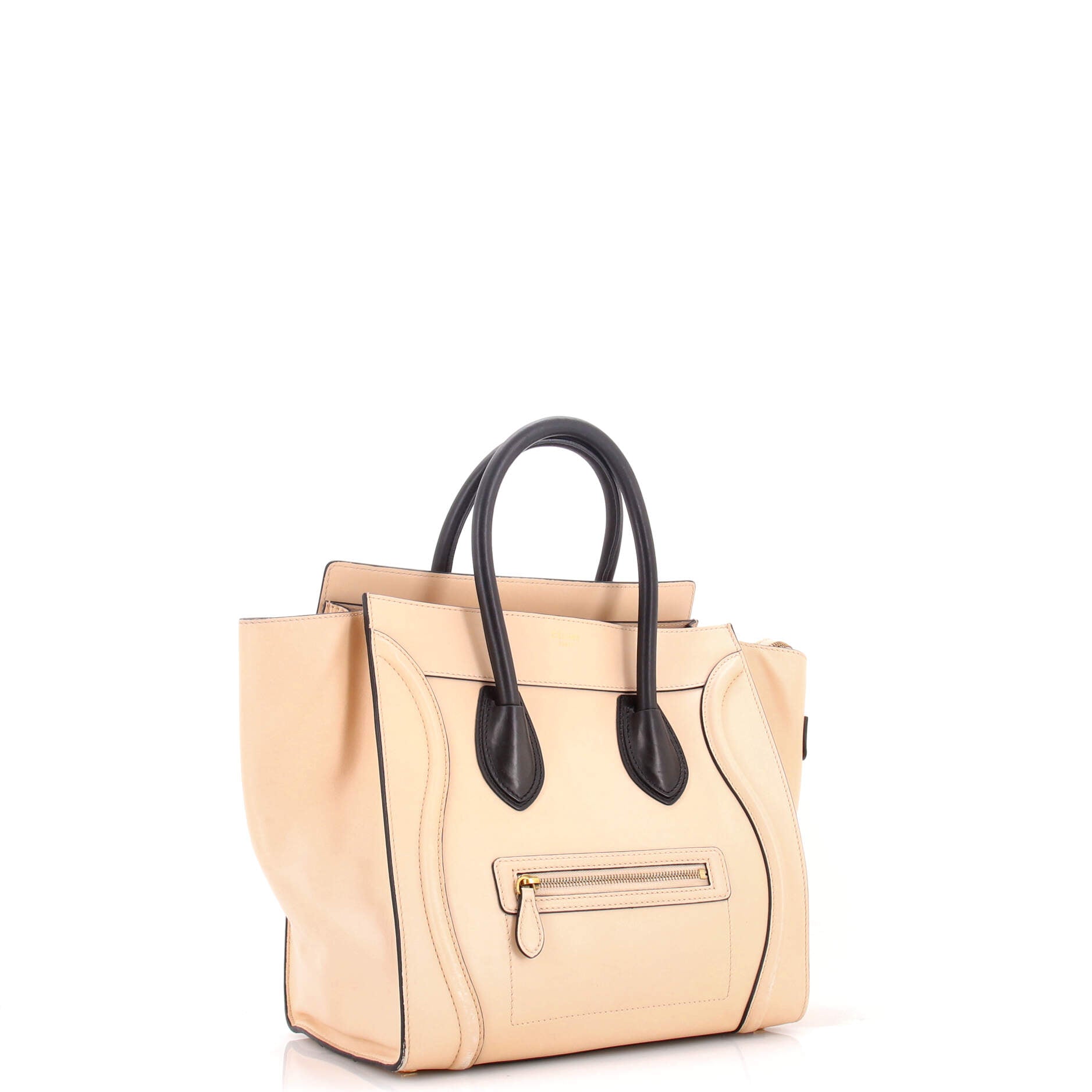 Bicolor Luggage Bag Leather Mini