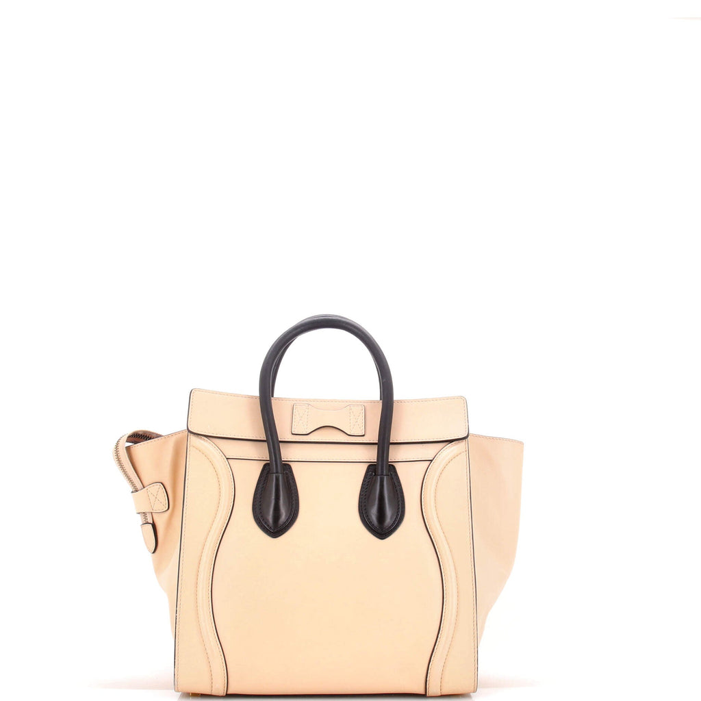 Bicolor Luggage Bag Leather Mini