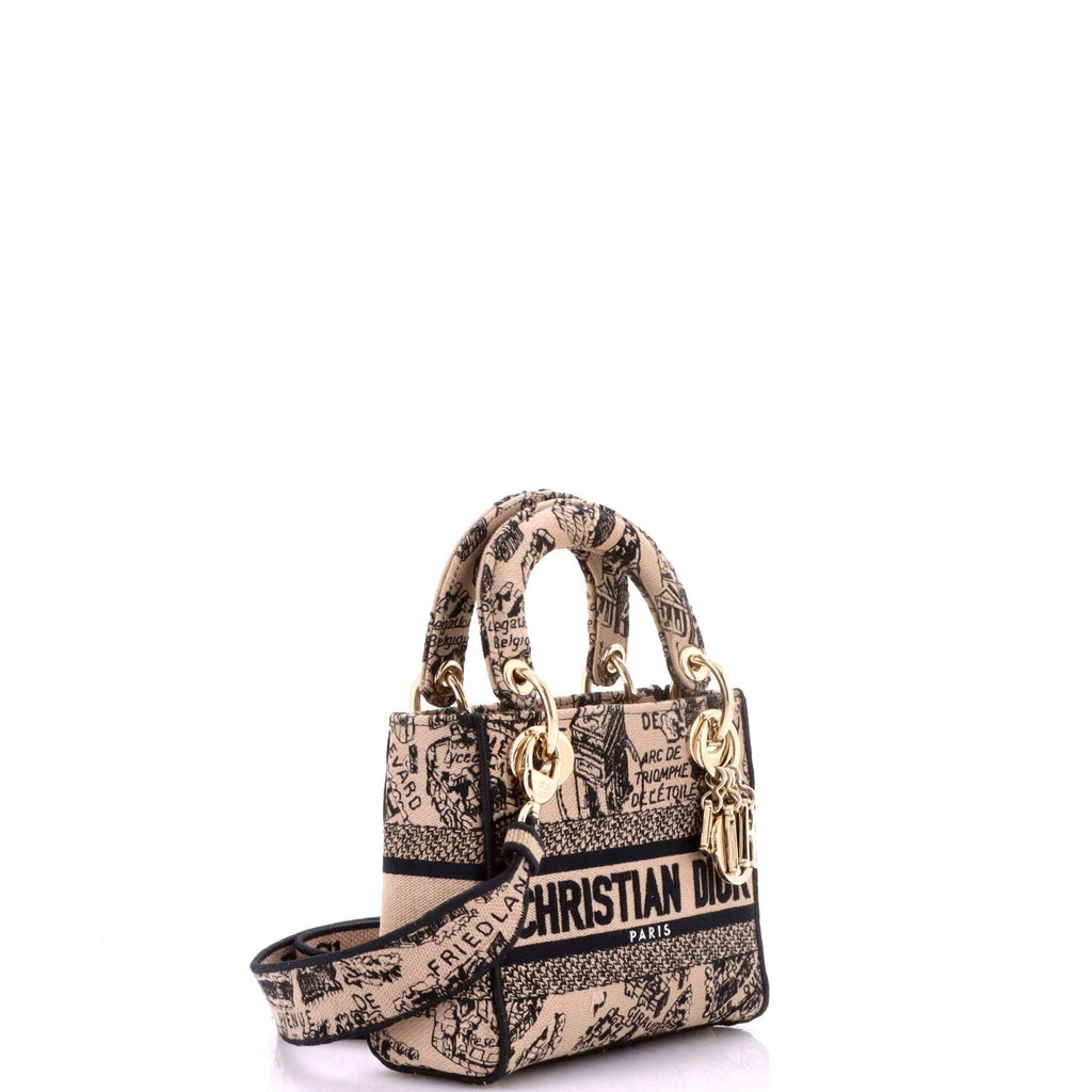 Lady D-Lite Bag Embroidered Canvas Mini