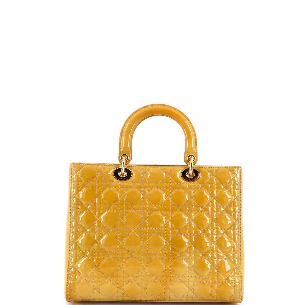 Vintage Lady Dior Bag Cannage Quilt Patent Large