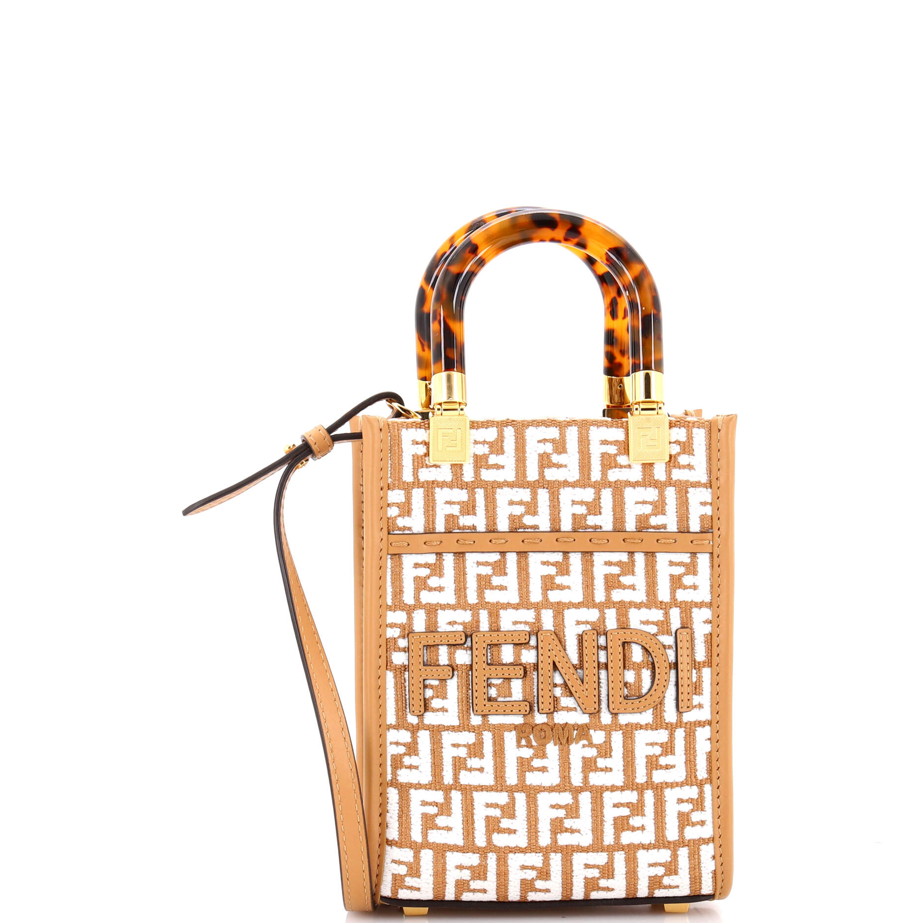 Sunshine Shopper Tote Zucca Embroidered Raffia Mini