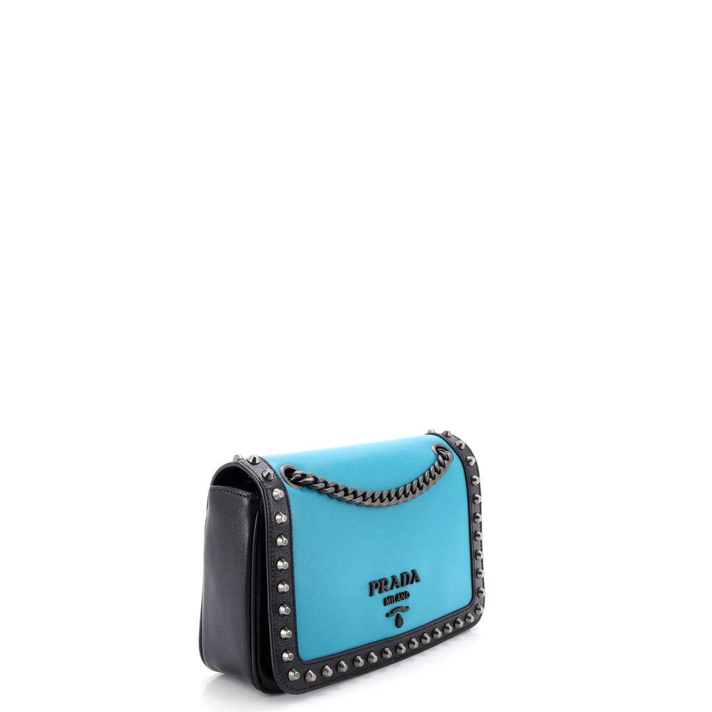 Chain Flap Bag Studded Glace Calf Small