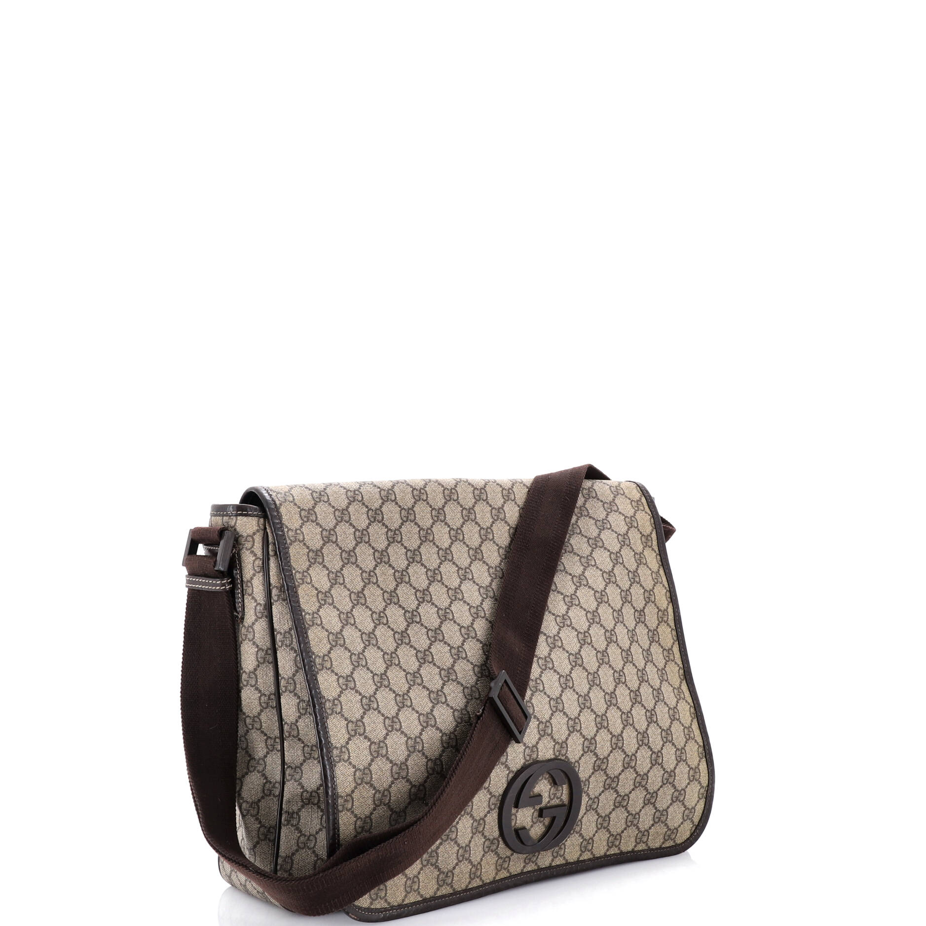 Interlocking G Messenger Bag GG Coated Canvas Large