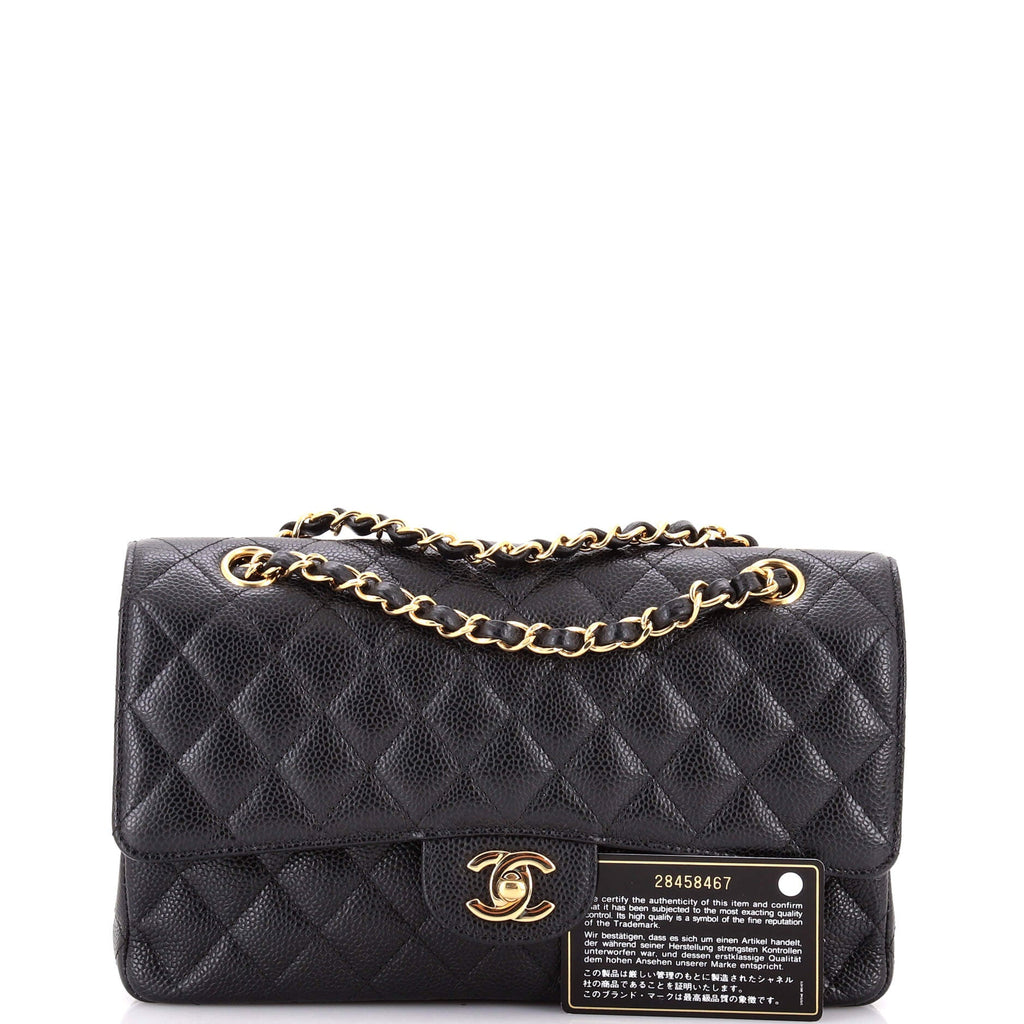 Classic Double Flap Bag Quilted Caviar Medium