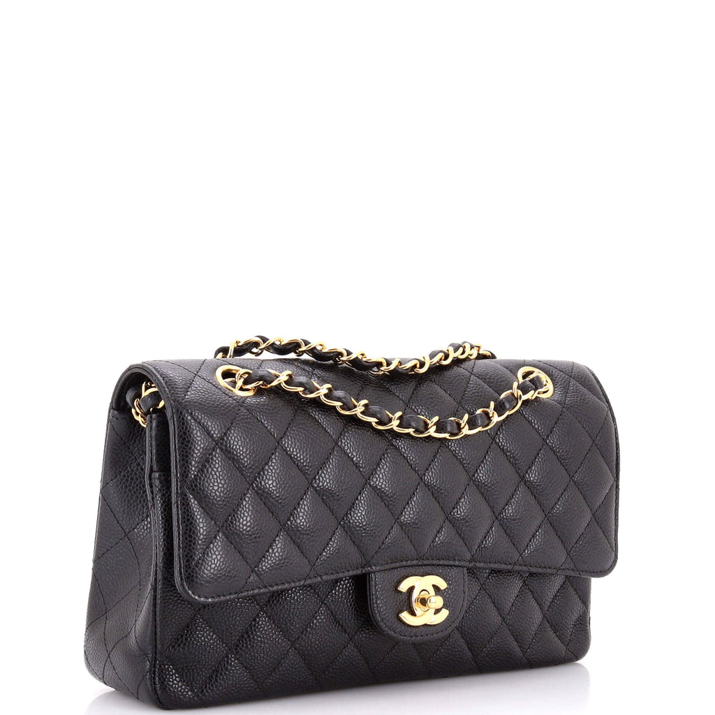 Classic Double Flap Bag Quilted Caviar Medium