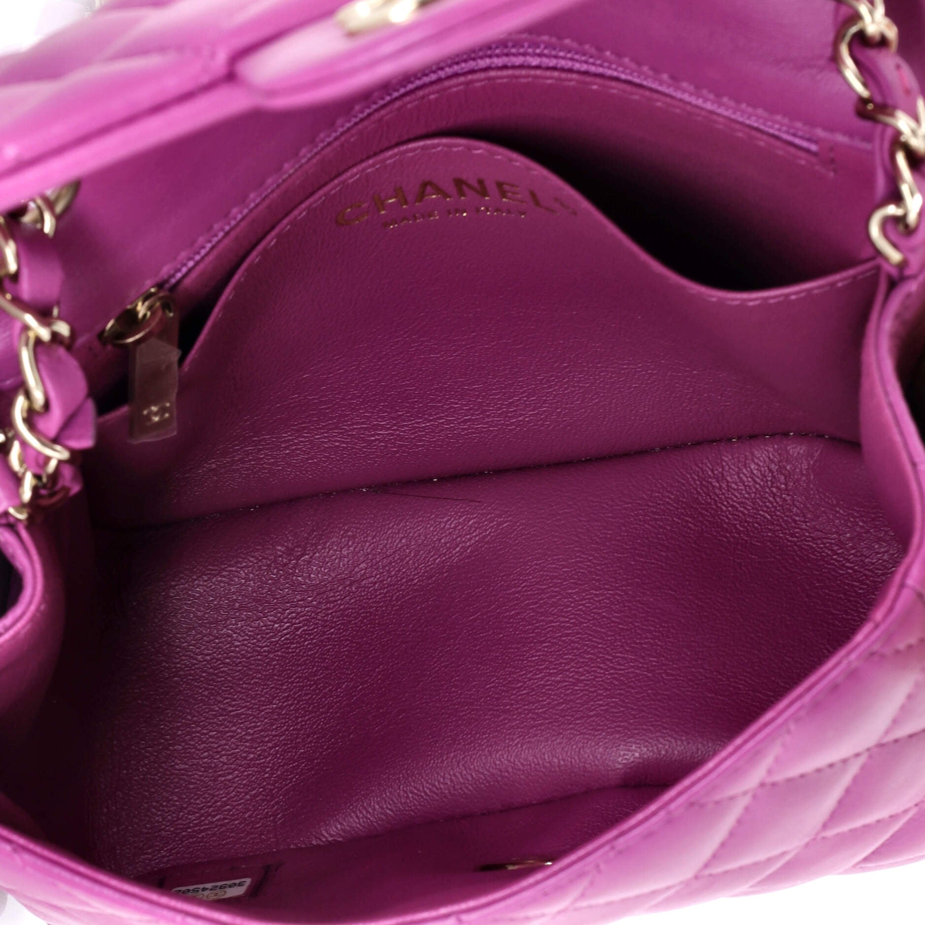 Square Classic Single Flap Bag Quilted Lambskin Mini