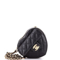CC in Love Heart Clutch with Chain Quilted Lambskin