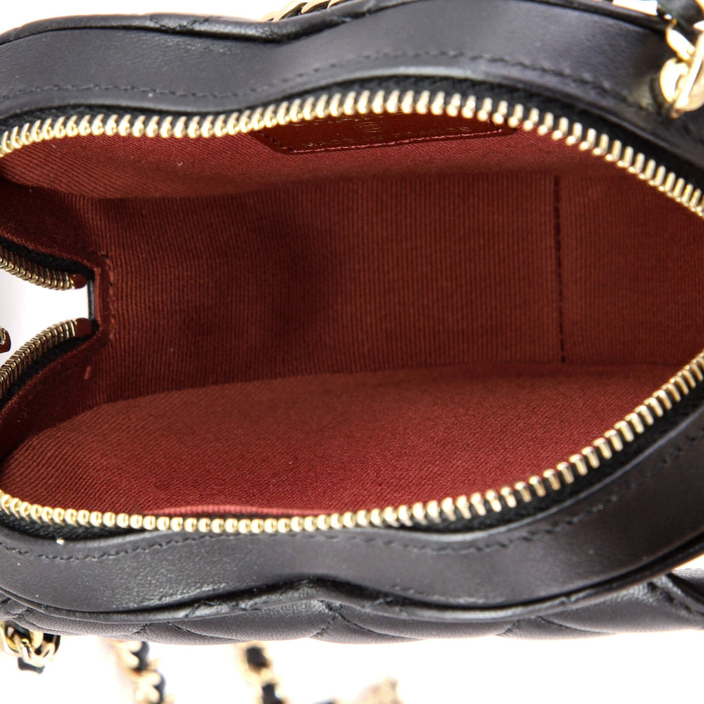 CC in Love Heart Clutch with Chain Quilted Lambskin