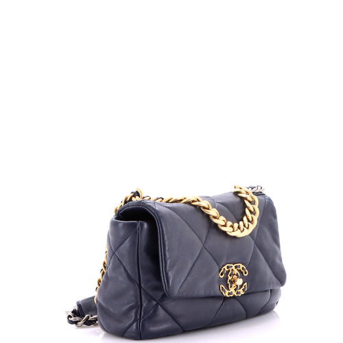 19 Flap Bag Quilted Leather Medium