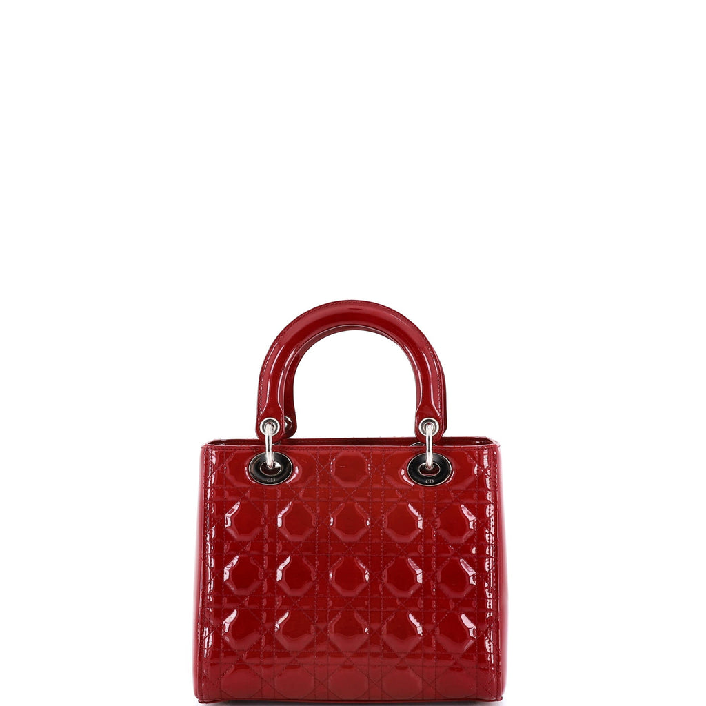 Lady Dior Bag Cannage Quilt Patent Medium