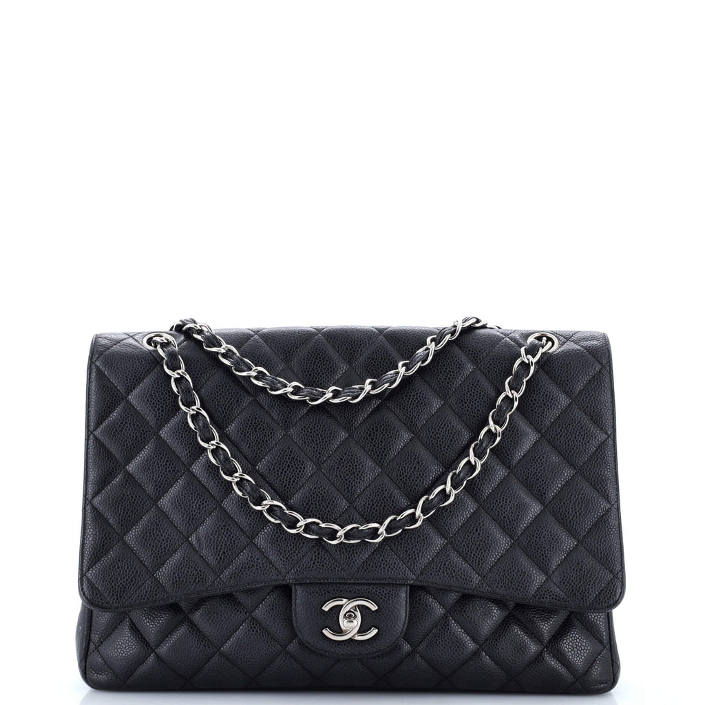 Classic Single Flap Bag Quilted Caviar Maxi
