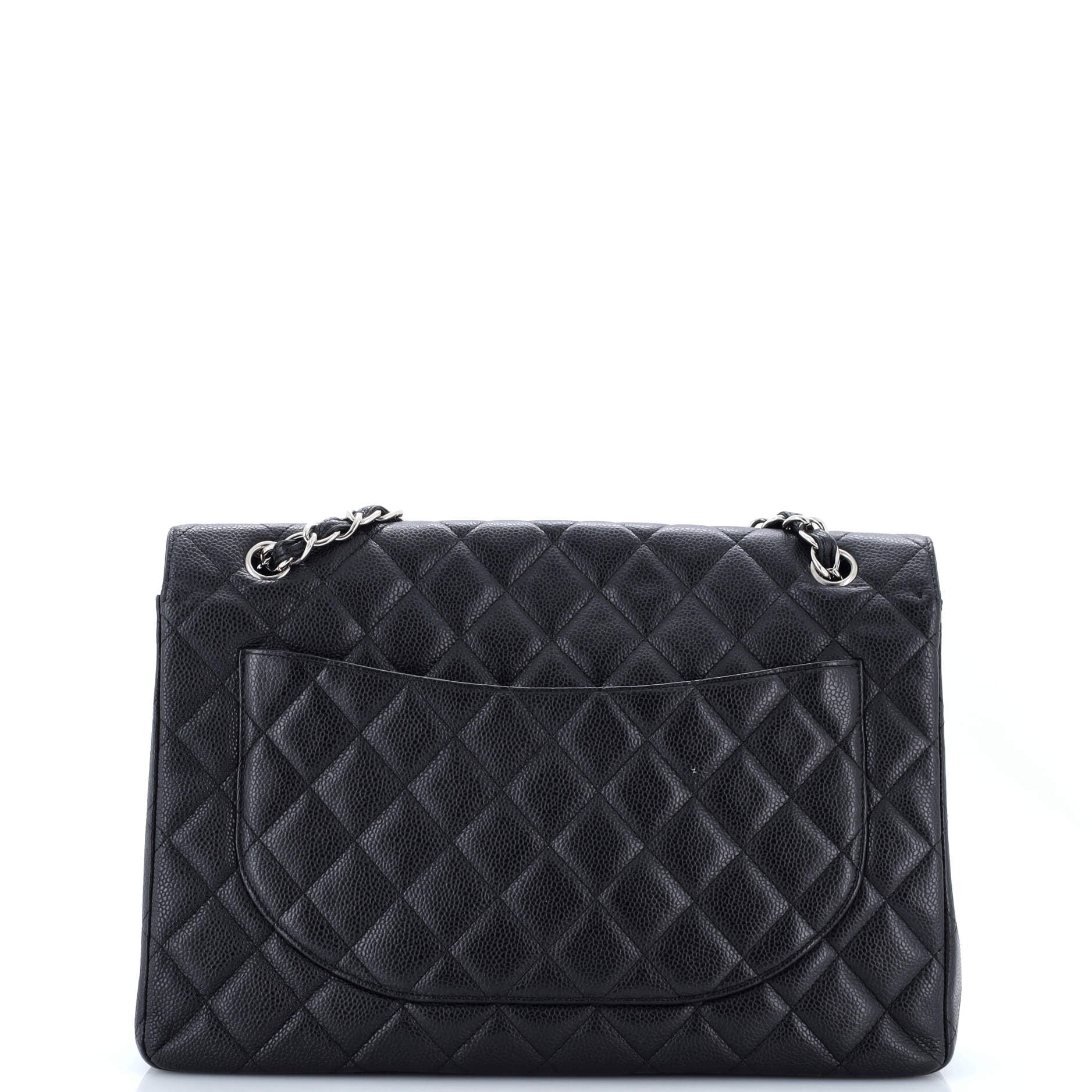 Classic Single Flap Bag Quilted Caviar Maxi