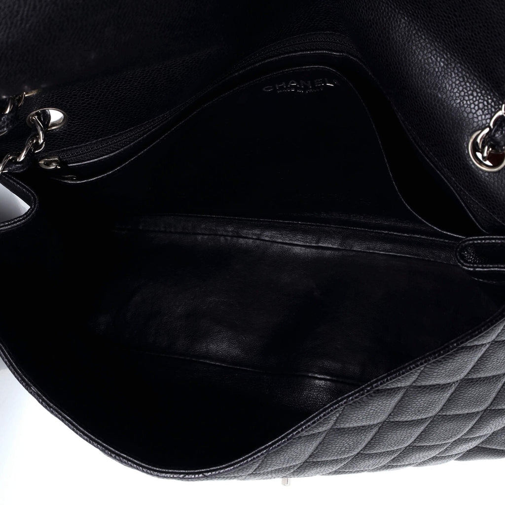 Classic Single Flap Bag Quilted Caviar Maxi