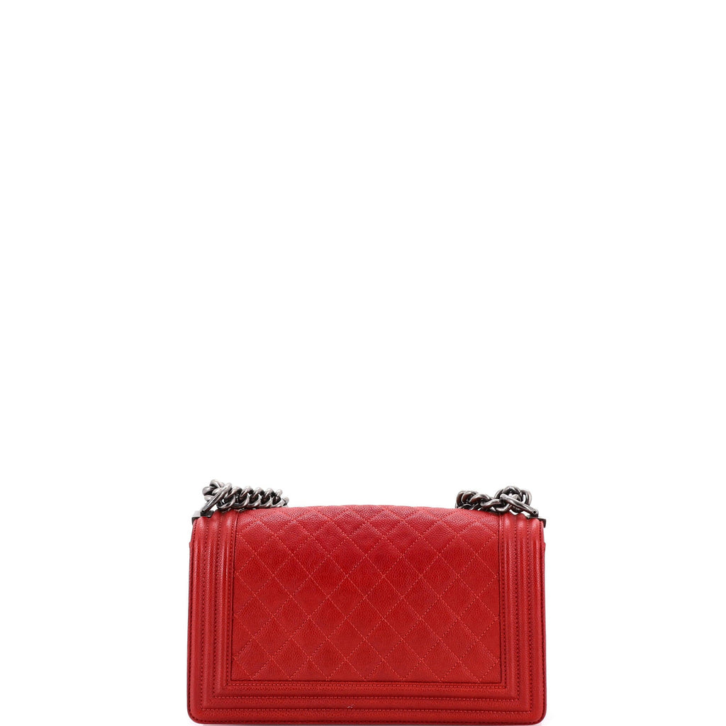 Boy Flap Bag Quilted Caviar Old Medium
