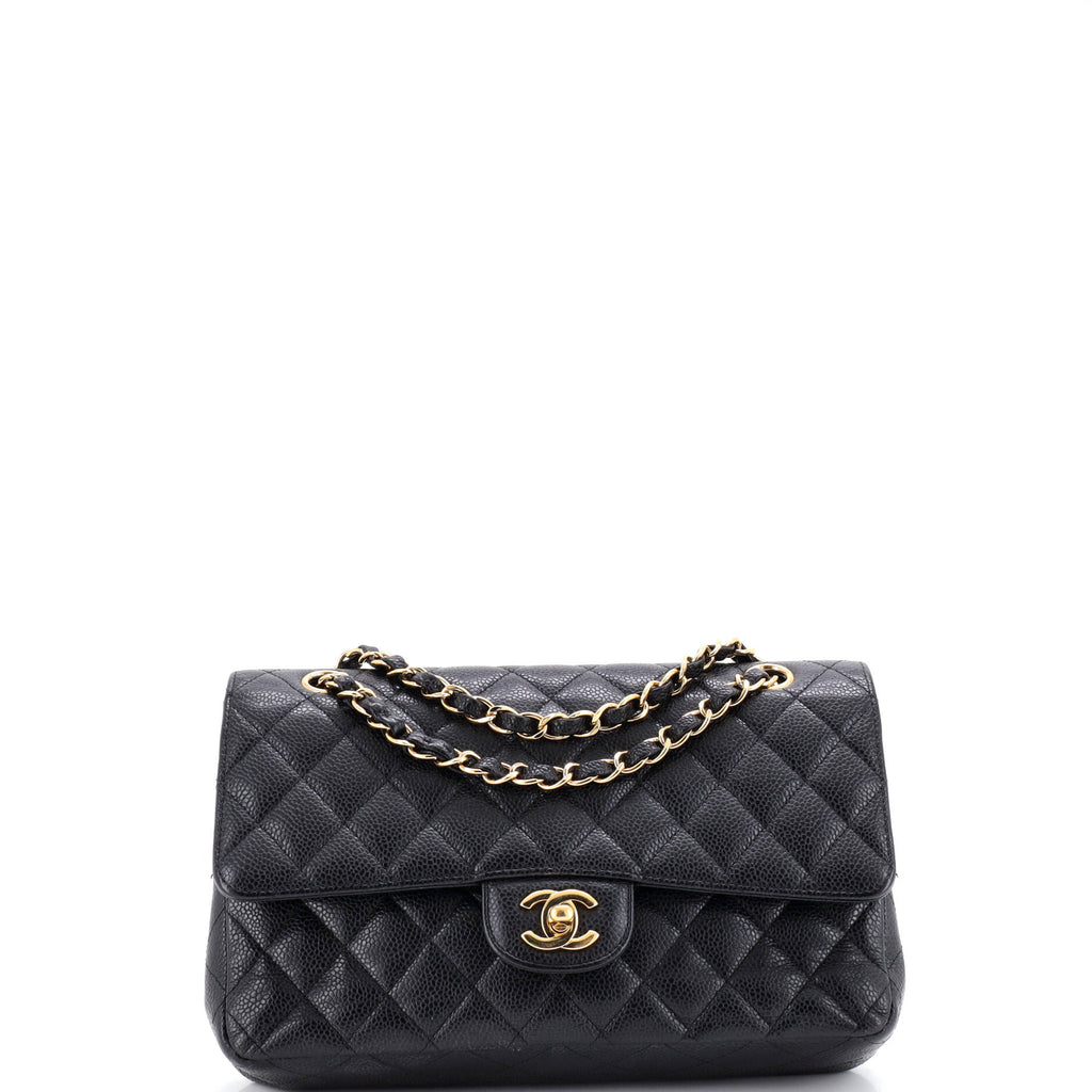 Vintage Classic Double Flap Bag Quilted Caviar Medium