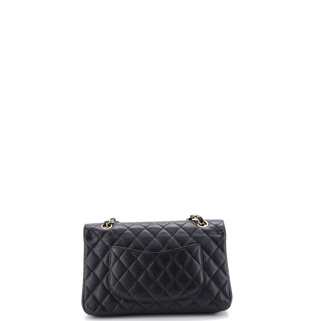 Vintage Classic Double Flap Bag Quilted Caviar Medium