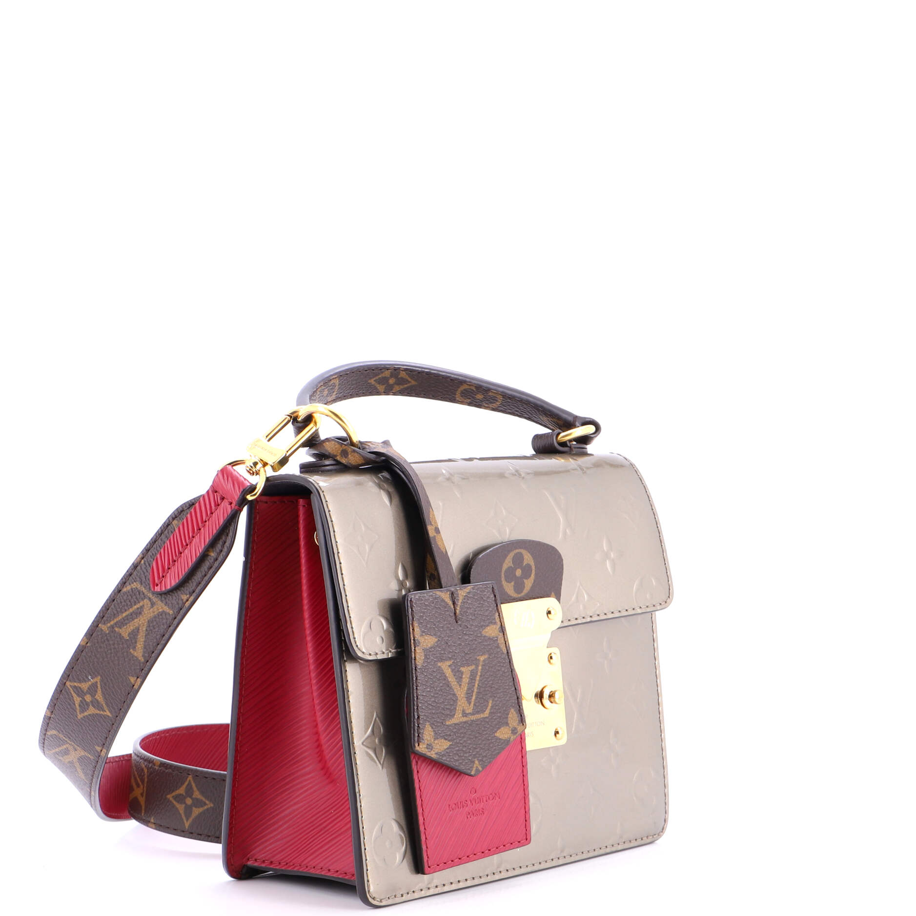 Spring Street NM Handbag Monogram Vernis with Monogram Canvas