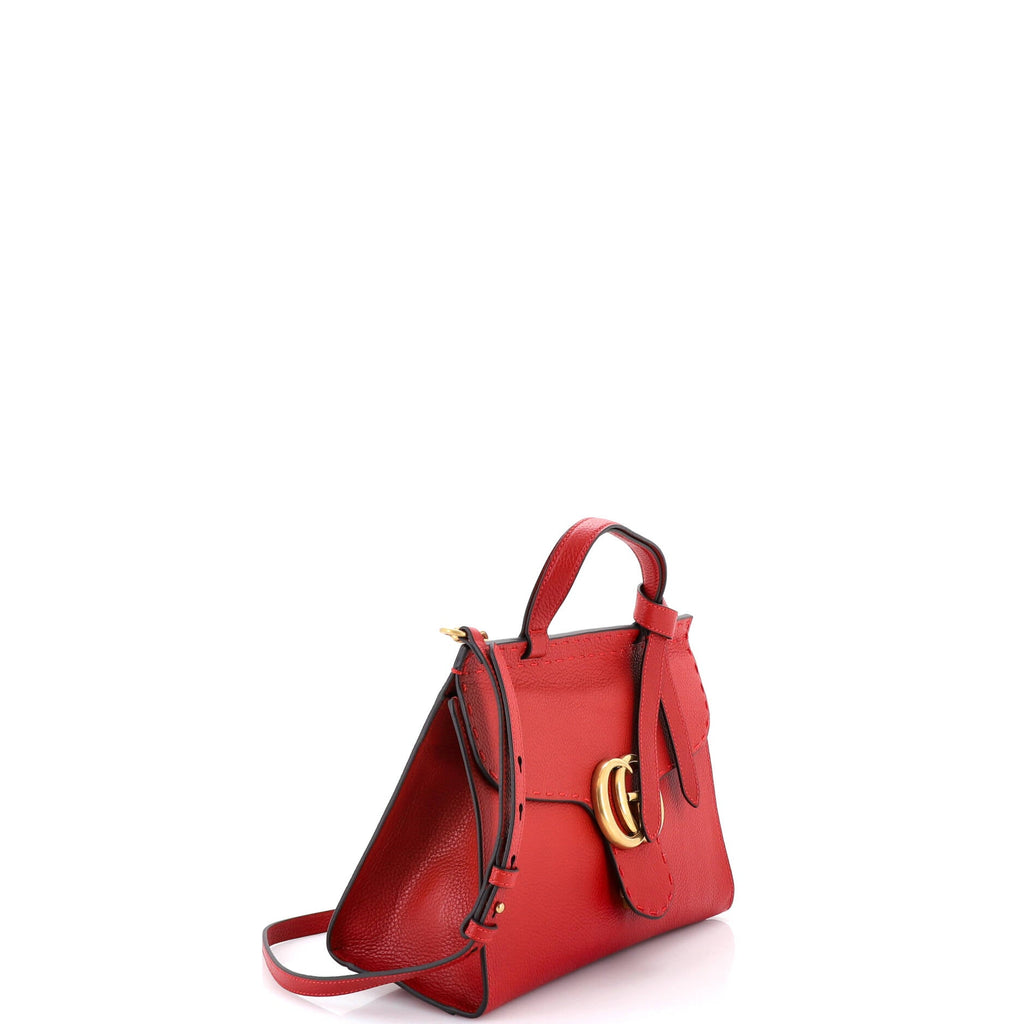 GG Marmont Top Handle Bag Leather Small