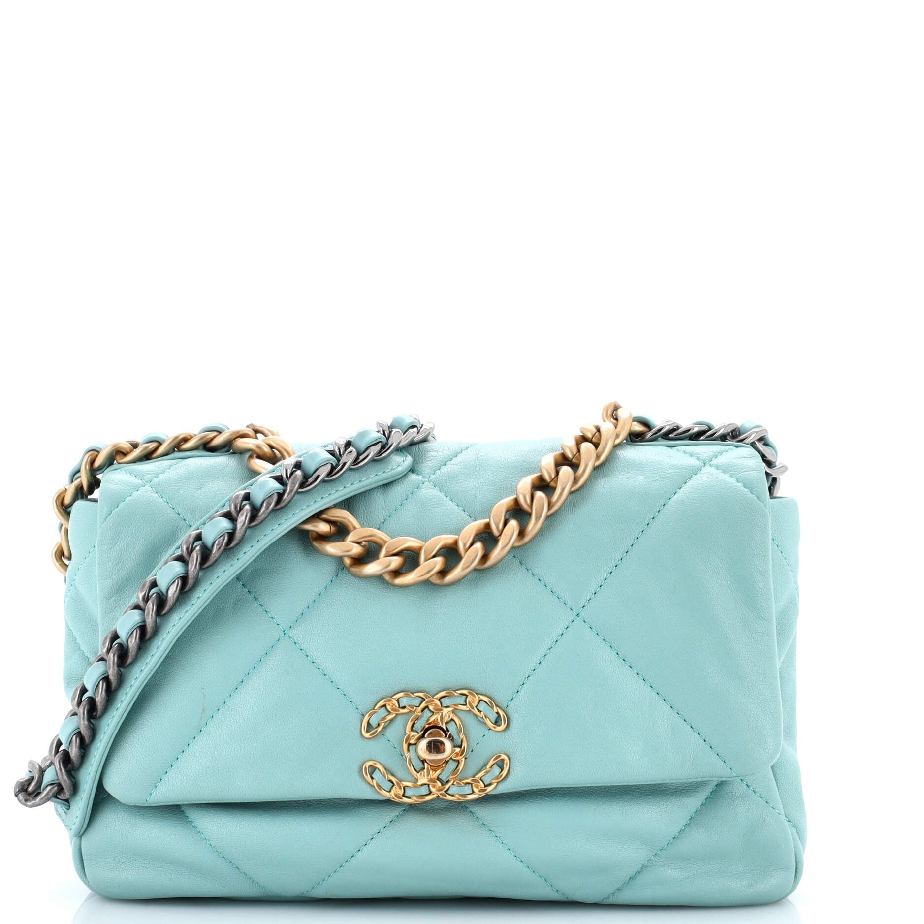 19 Flap Bag Quilted Leather Medium