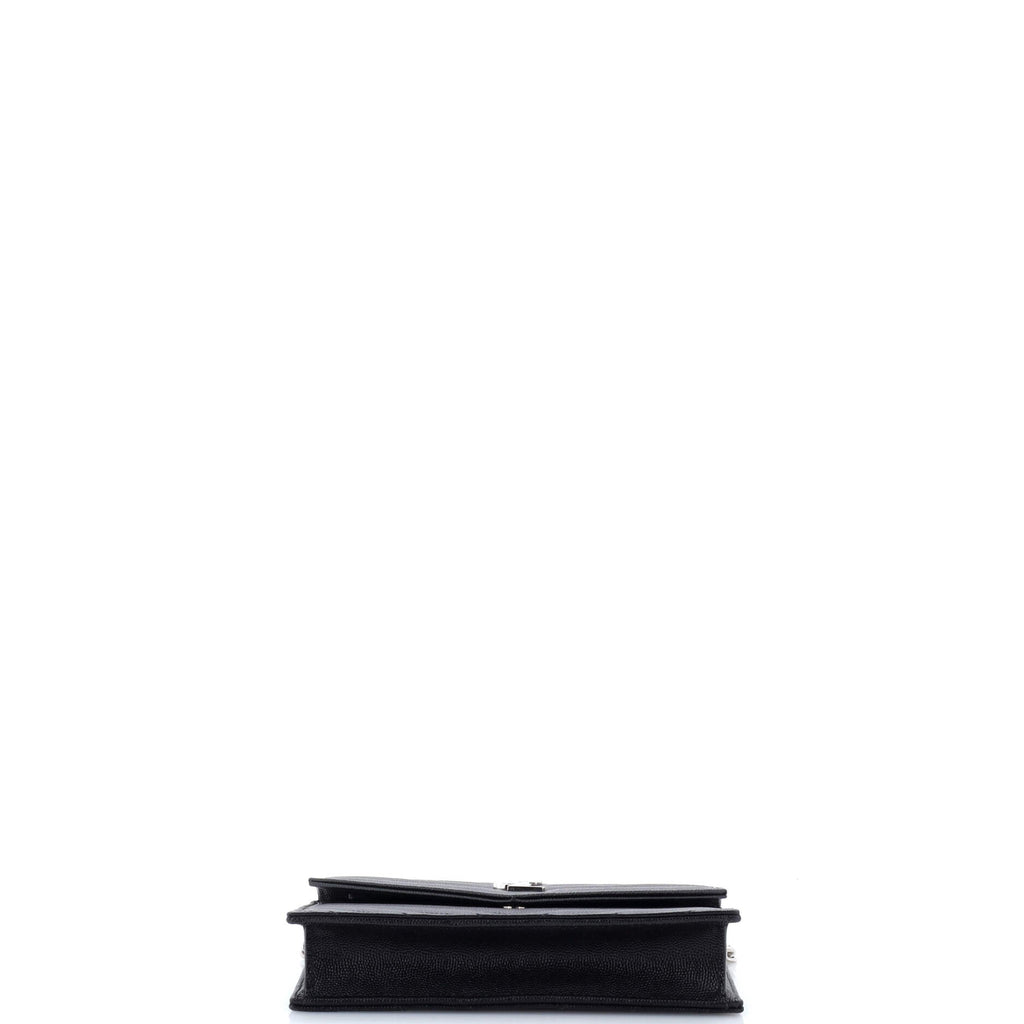 Classic Monogram Wallet on Chain Matelasse Chevron Leather Small