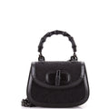 Bamboo 1947 Top Handle Bag Crystal Embellished GG Canvas Mini