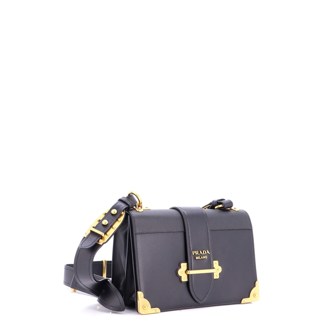 Cahier Crossbody Bag Leather and Saffiano Leather Large