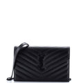 Classic Monogram Wallet on Chain Matelasse Chevron Leather Small