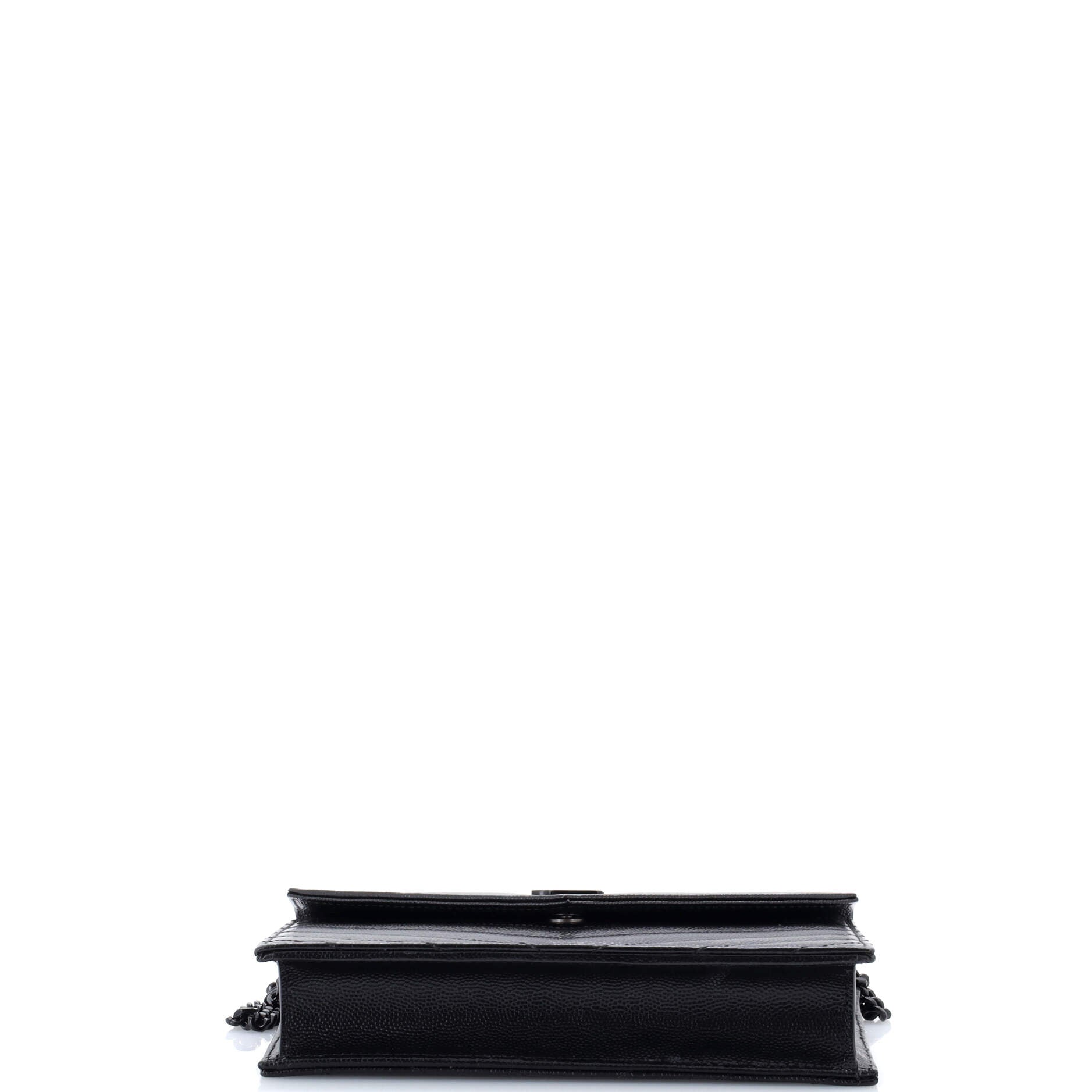 Classic Monogram Wallet on Chain Matelasse Chevron Leather Small