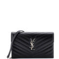 Classic Monogram Wallet on Chain Matelasse Chevron Leather Small