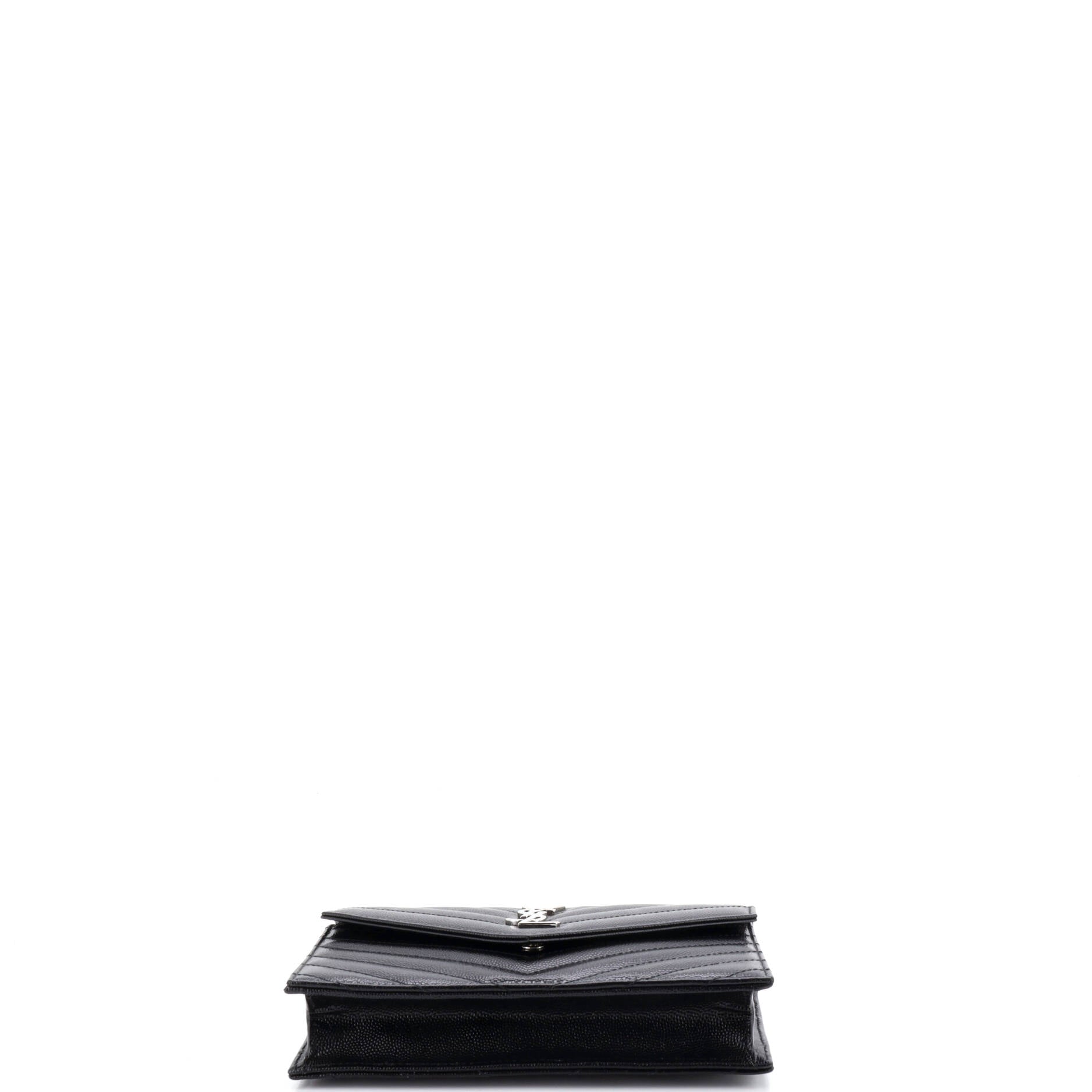 Classic Monogram Wallet on Chain Matelasse Chevron Leather Small