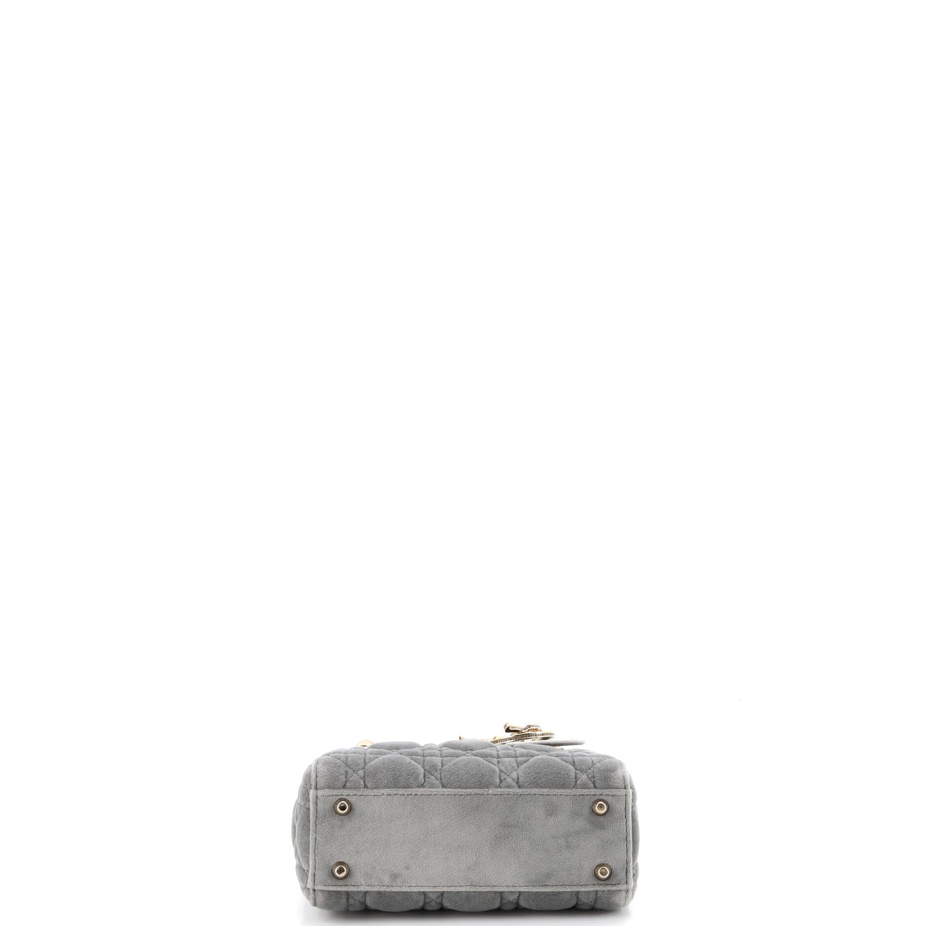 Lady Dior Chain Bag Cannage Quilt Velvet with Crystal Charms Mini
