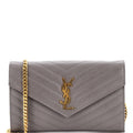 Classic Monogram Wallet on Chain Matelasse Chevron Leather Medium