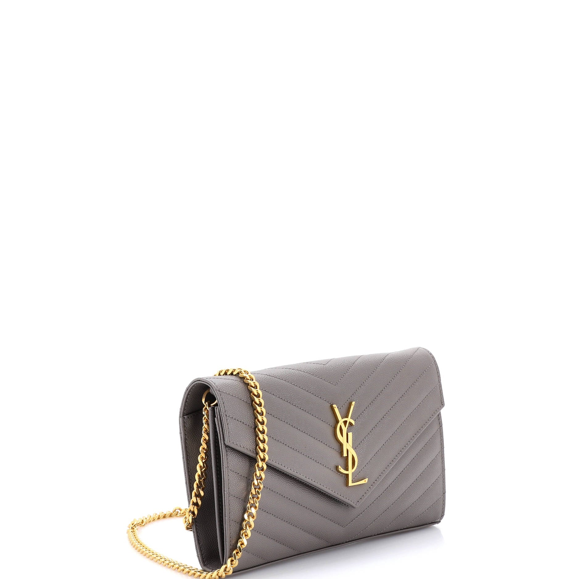 Classic Monogram Wallet on Chain Matelasse Chevron Leather Medium