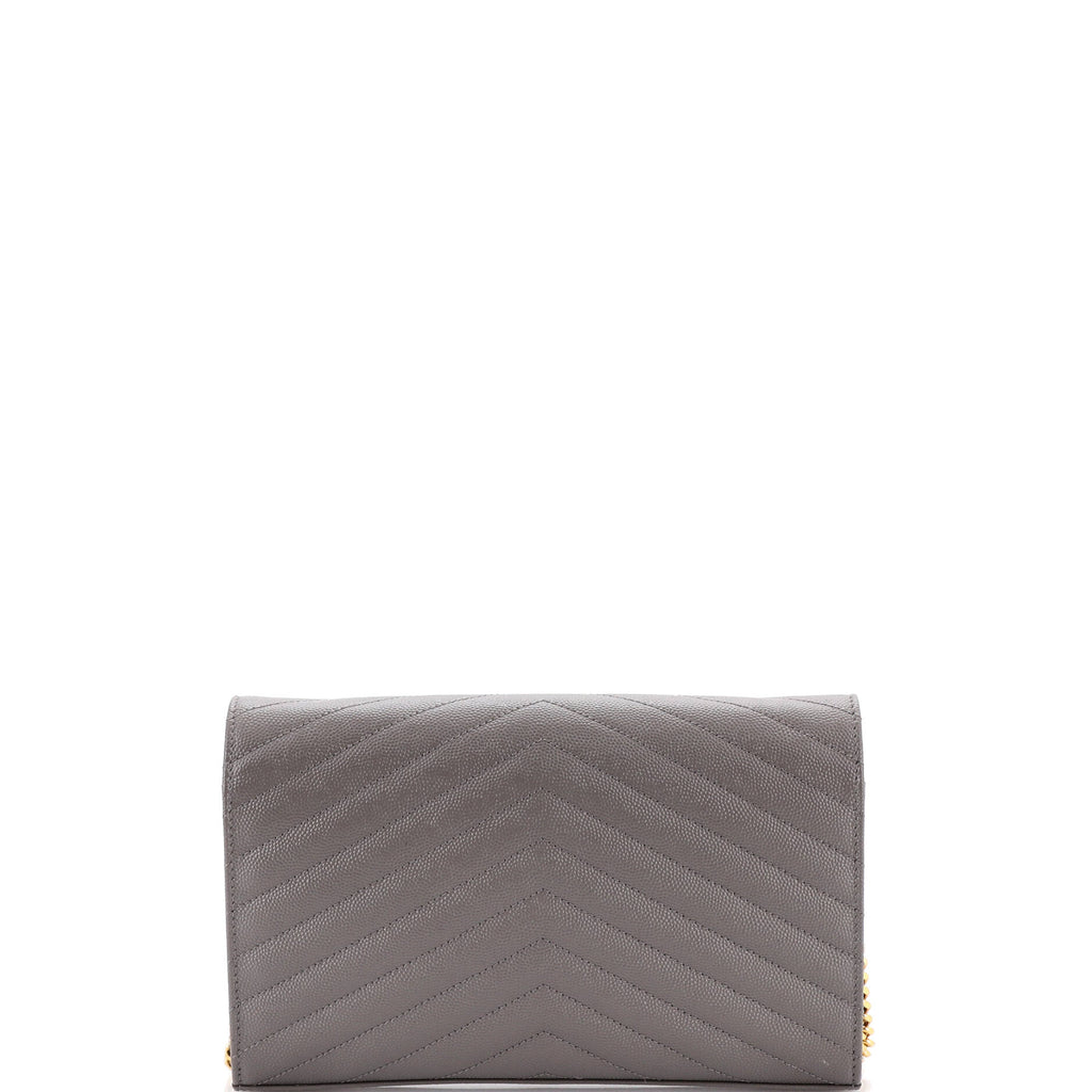 Classic Monogram Wallet on Chain Matelasse Chevron Leather Medium