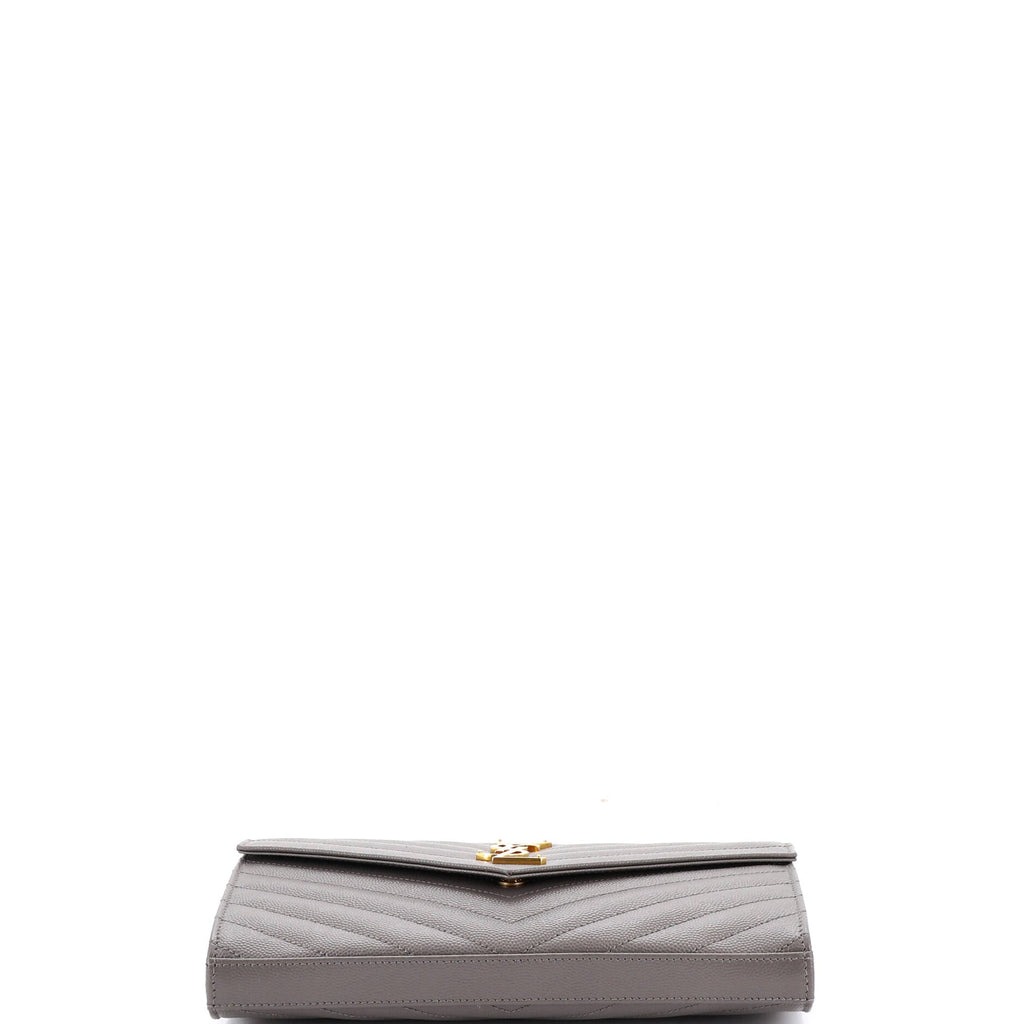 Classic Monogram Wallet on Chain Matelasse Chevron Leather Medium