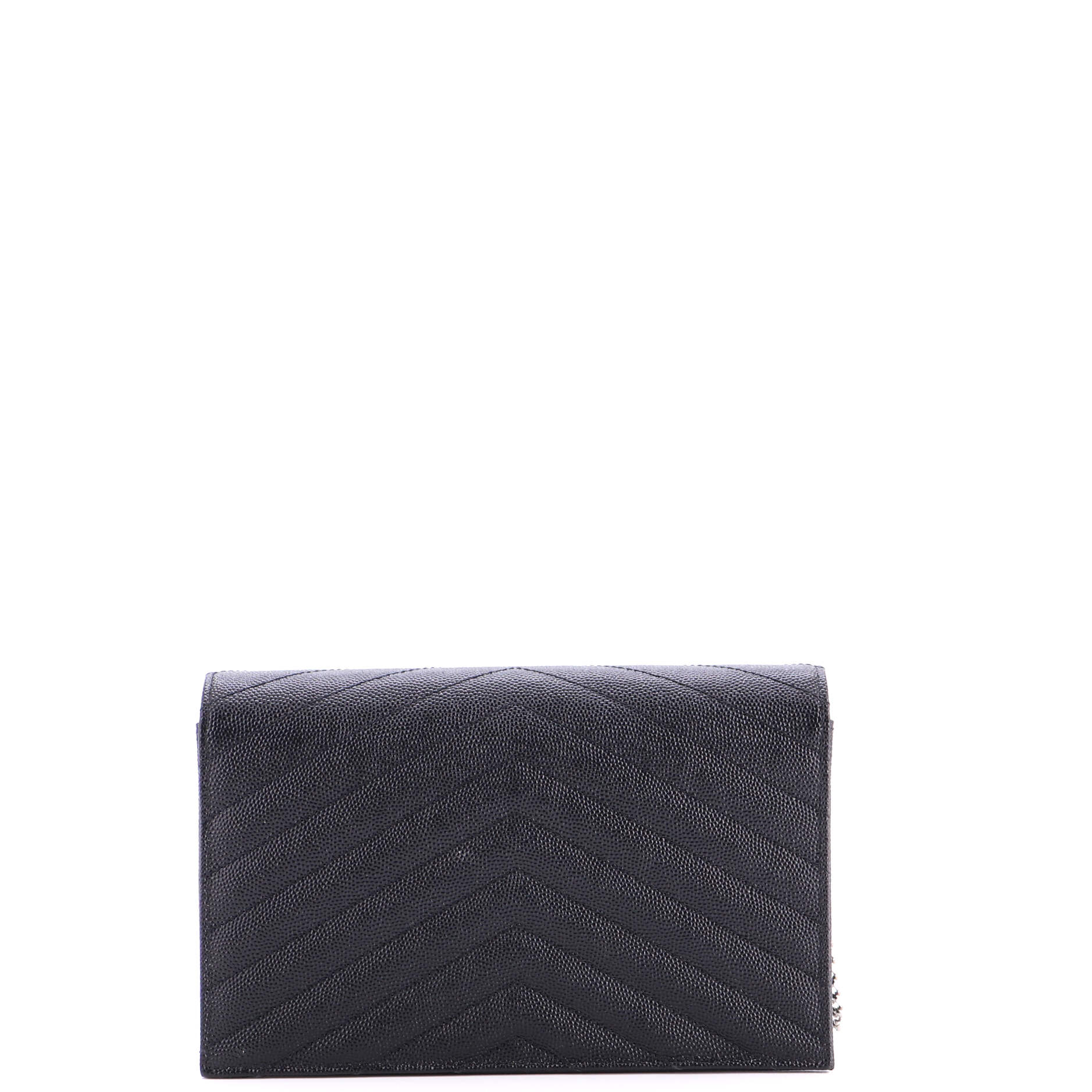 Classic Monogram Wallet on Chain Matelasse Chevron Leather Small