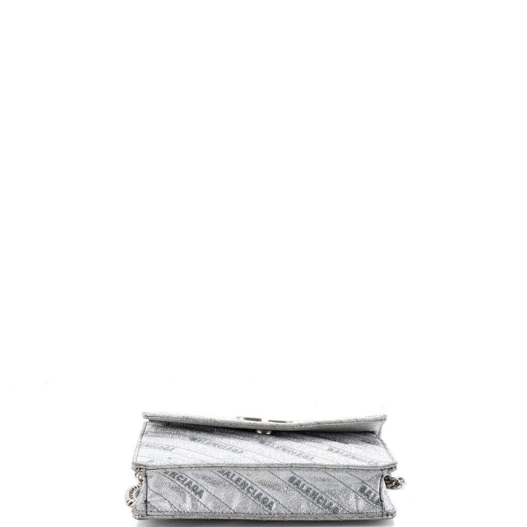 BB Chain Wallet Quilted Embroidered Glitter
