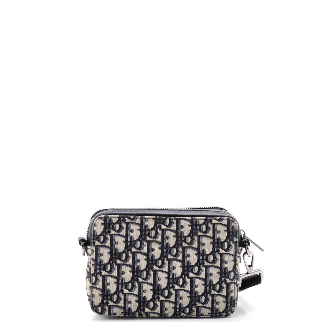 Double Zip Crossbody Pouch Oblique Canvas