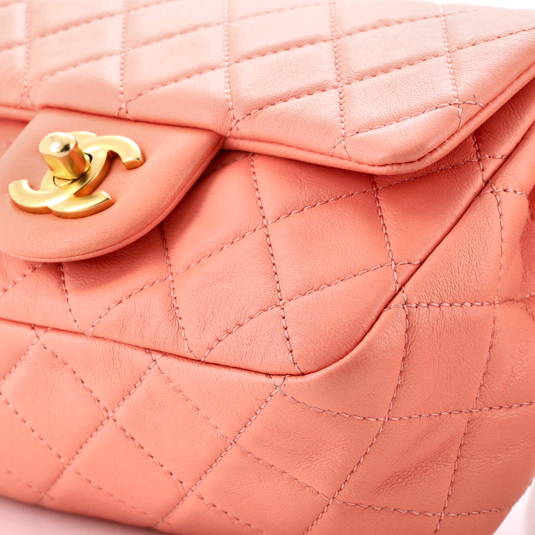 Pearl Crush Square Flap Bag Quilted Lambskin Mini
