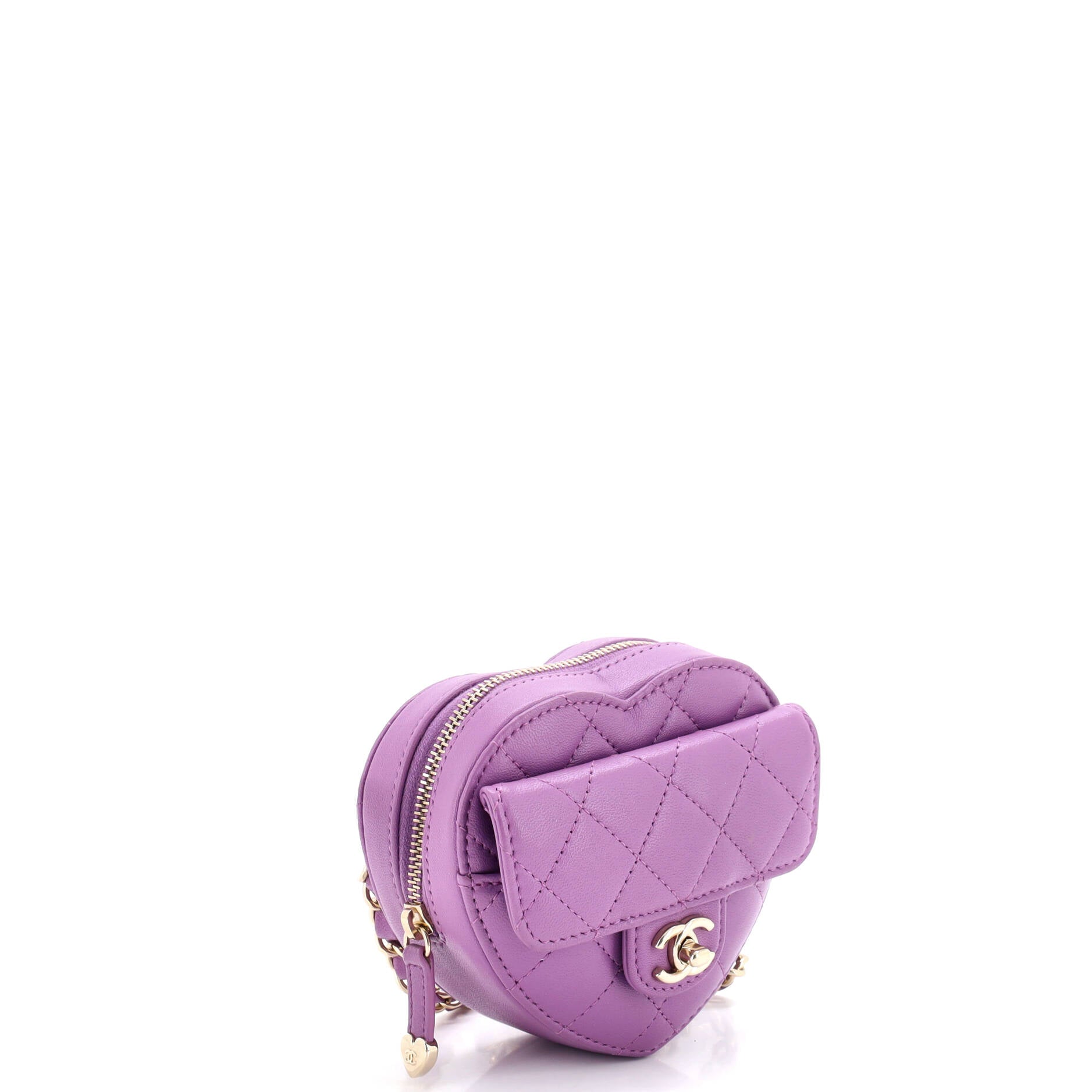 CC in Love Heart Belt Bag Quilted Lambskin