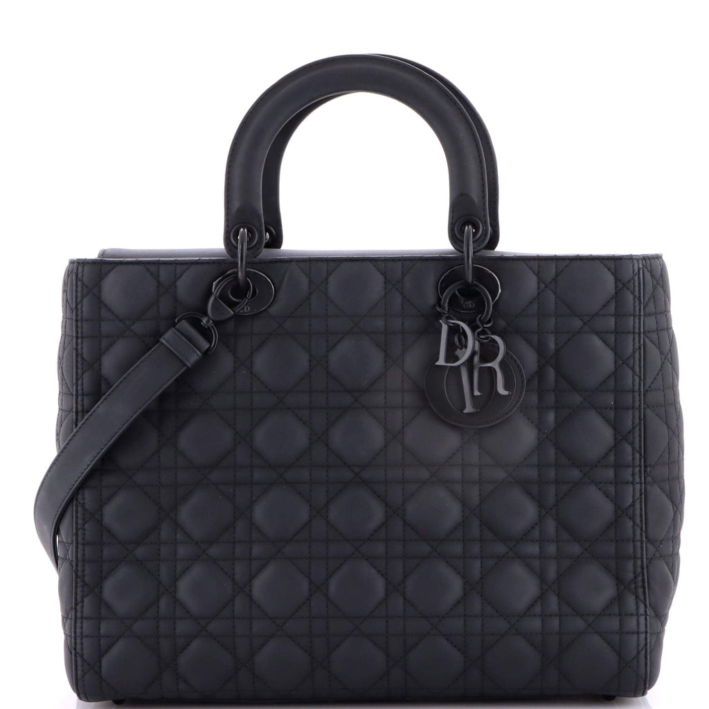 Ultra Matte Lady Dior Bag Cannage Quilt Calfskin Large