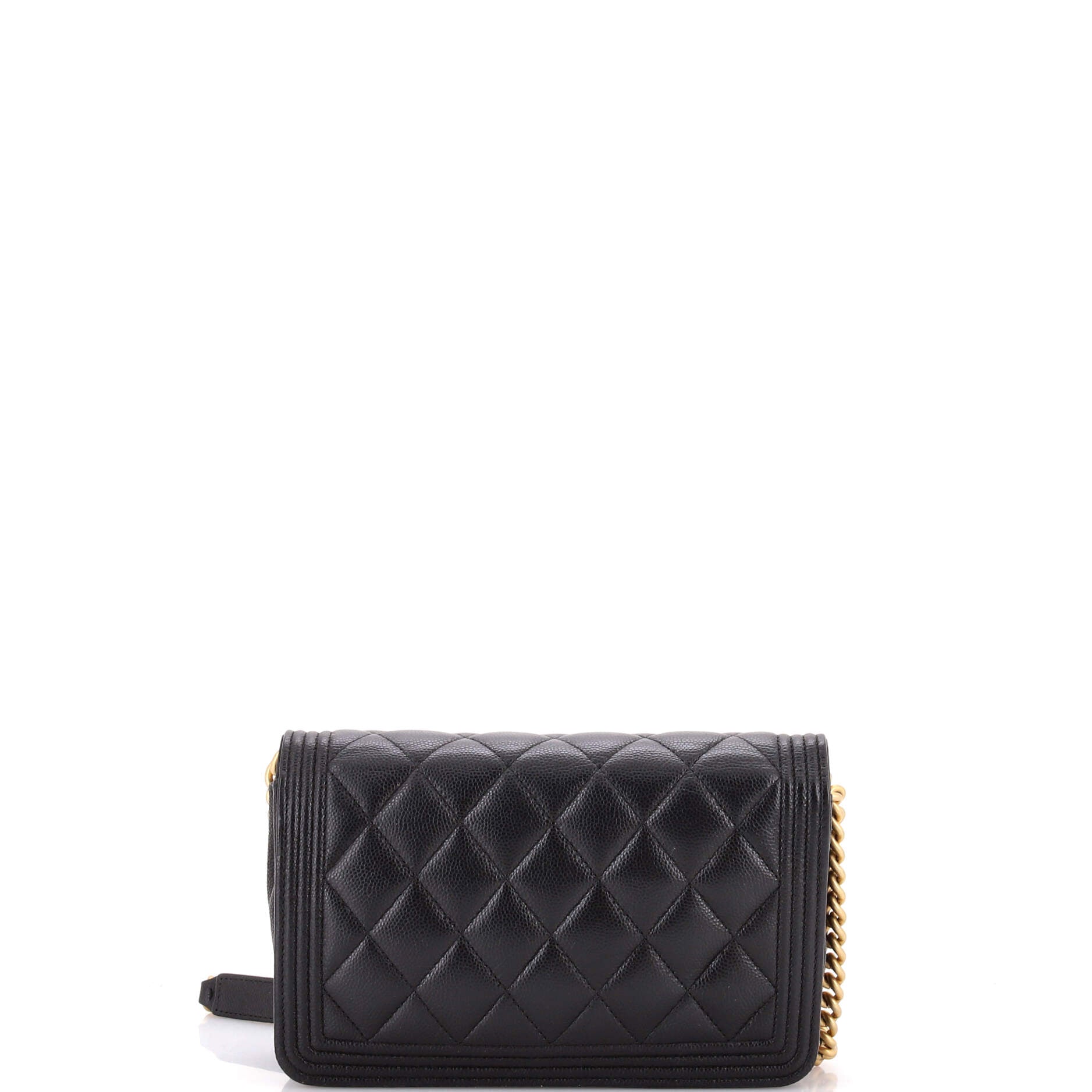 Boy Wallet on Chain Quilted Caviar