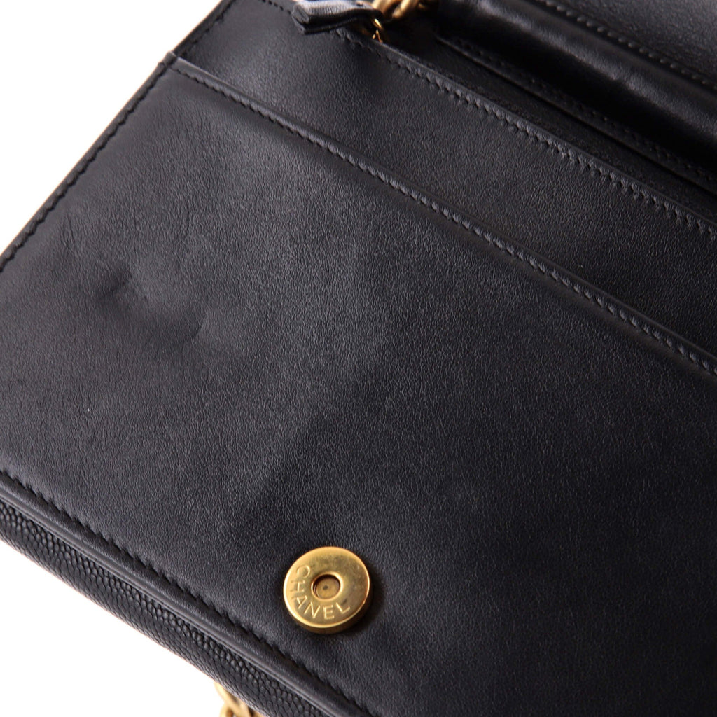 Boy Wallet on Chain Quilted Caviar