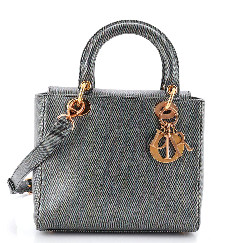 Lady Dior Bag Metallic Leather Medium