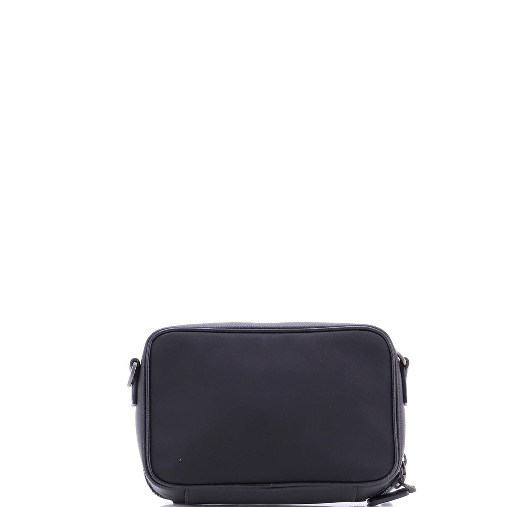 Brique Camera Crossbody Bag Re-Nylon with Saffiano Leather Small