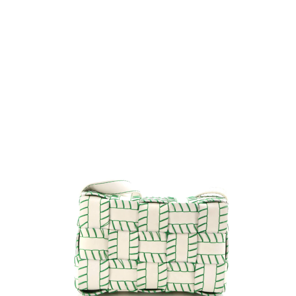 Cassette Crossbody Bag Baseball Stitch Maxi Intrecciato Leather Medium