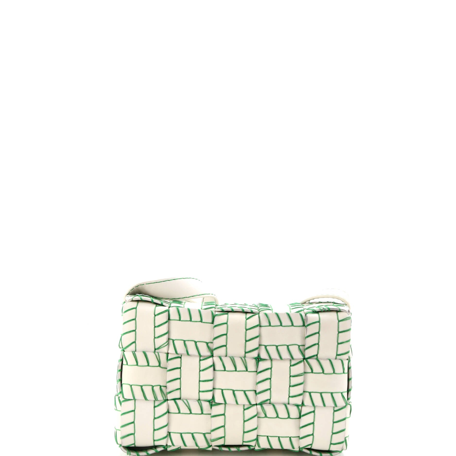 Cassette Crossbody Bag Baseball Stitch Maxi Intrecciato Leather Medium