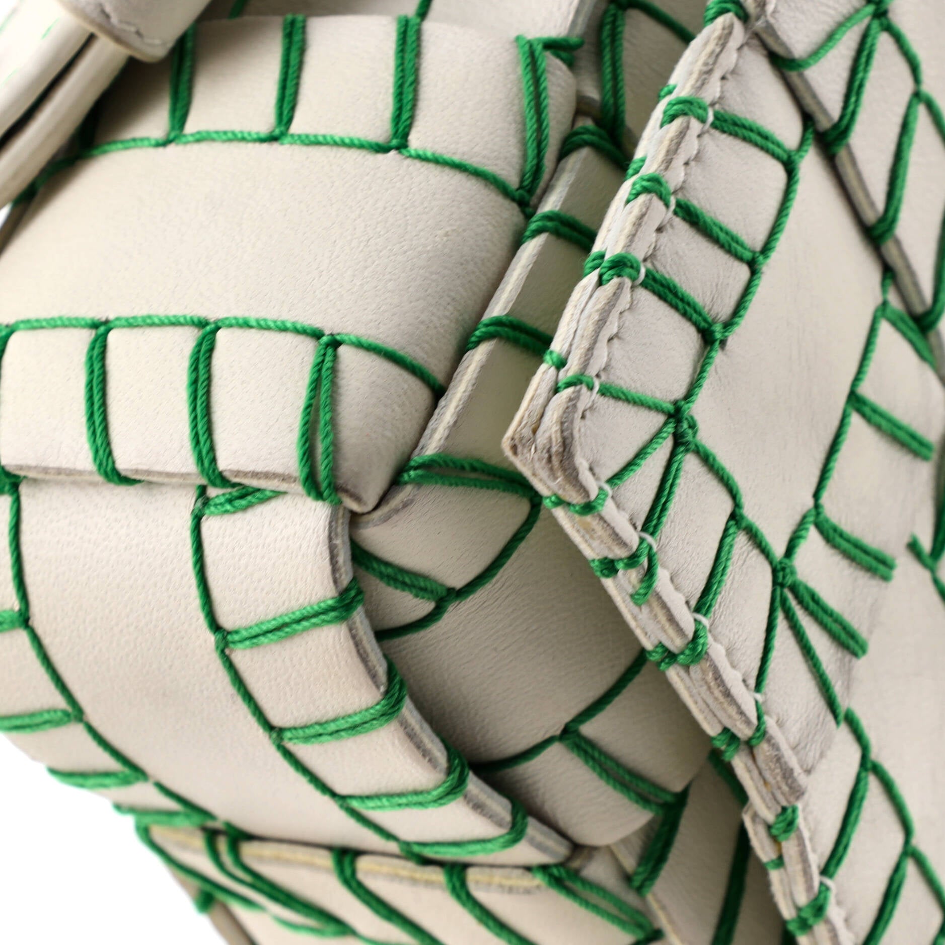 Cassette Crossbody Bag Baseball Stitch Maxi Intrecciato Leather Medium