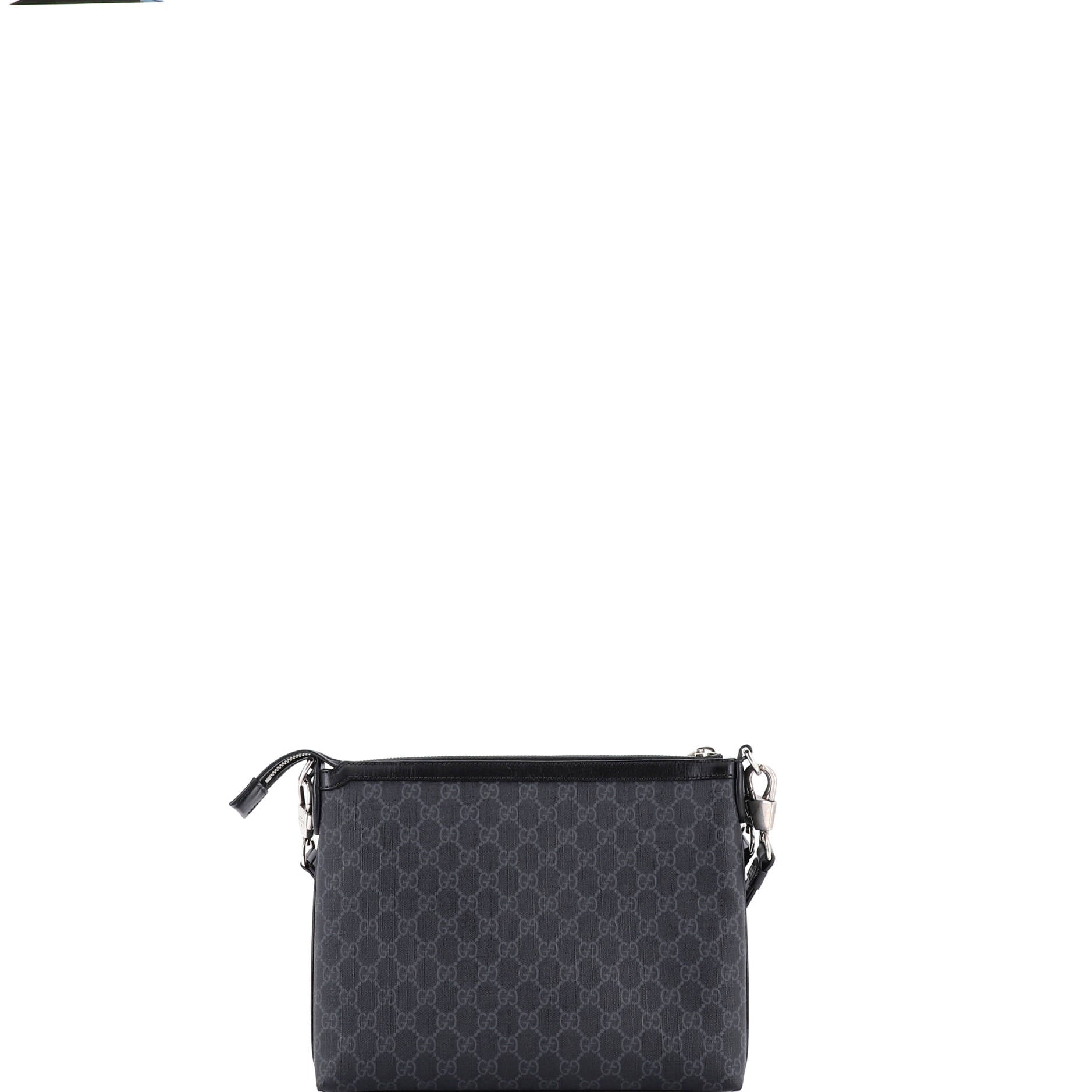 Interlocking G Patch Wristlet Messenger Bag GG Coated Canvas Medium
