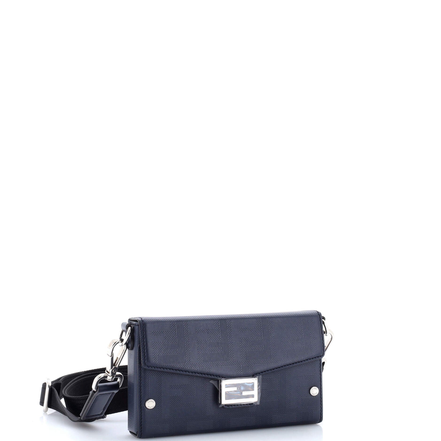 Baguette Soft Trunk Phone Pouch Zucca Embossed Leather